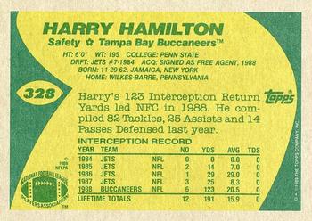 1989 Topps #328 Harry Hamilton Back