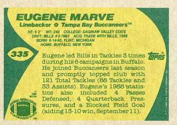 1989 Topps #335 Eugene Marve Back