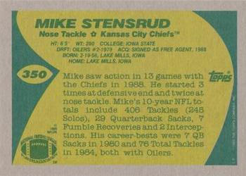 1989 Topps #350 Mike Stensrud Back