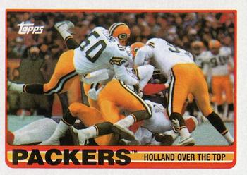 1989 Topps #371 Packers Team Leaders (Holland Over the Top) Front