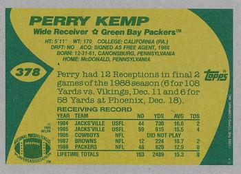1989 Topps #378 Perry Kemp Back