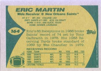 1989 Topps #164 Eric Martin Back