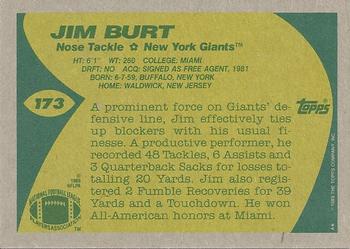 1989 Topps #173 Jim Burt Back