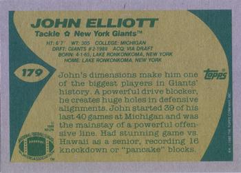 1989 Topps #179 John Elliott Back