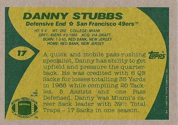1989 Topps #17 Danny Stubbs Back