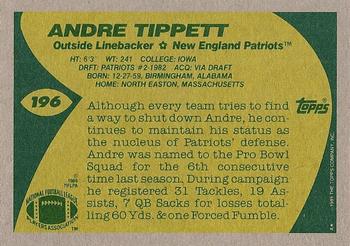1989 Topps #196 Andre Tippett Back