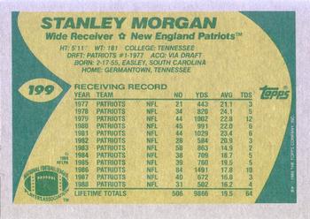 1989 Topps #199 Stanley Morgan Back