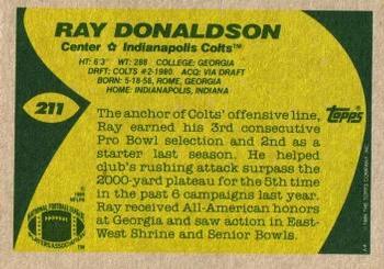 1989 Topps #211 Ray Donaldson Back