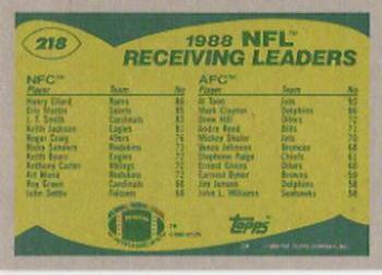 1989 Topps #218 1988 NFL Receiving Leaders (Henry Ellard / Al Toon) Back