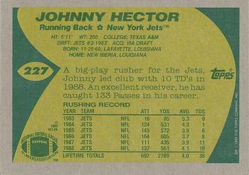 1989 Topps #227 Johnny Hector Back