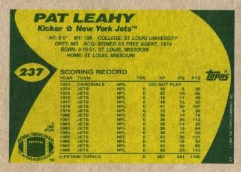 1989 Topps #237 Pat Leahy Back