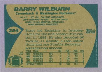 1989 Topps #254 Barry Wilburn Back