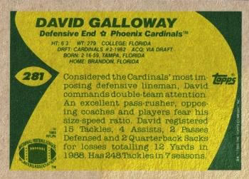 1989 Topps #281 David Galloway Back