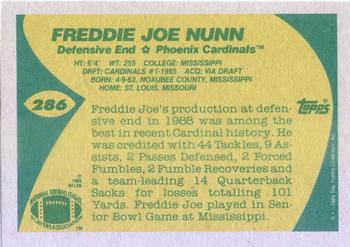 1989 Topps #286 Freddie Joe Nunn Back