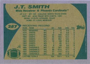 1989 Topps #287 J.T. Smith Back