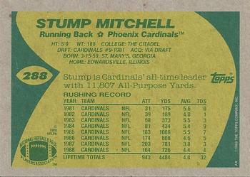 1989 Topps #288 Stump Mitchell Back