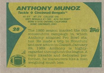 1989 Topps #28 Anthony Munoz Back