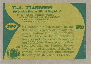 1989 Topps #294 T.J. Turner Back