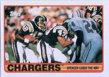 1989 Topps #303 Chargers Team Leaders (Spencer Leads the Way) Front