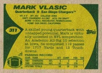 1989 Topps #311 Mark Vlasic Back
