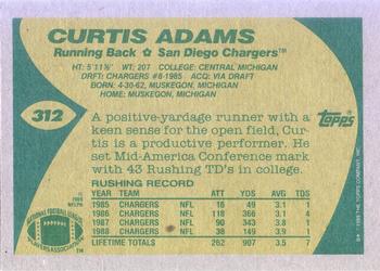 1989 Topps #312 Curtis Adams Back