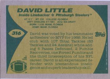 1989 Topps #316 David Little Back