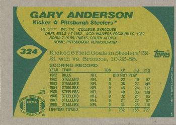 1989 Topps #324 Gary Anderson Back