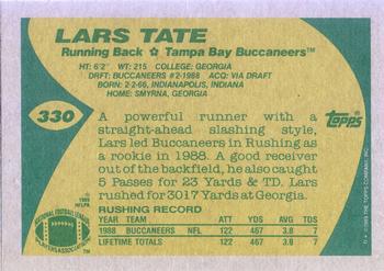 1989 Topps #330 Lars Tate Back