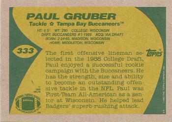 1989 Topps #333 Paul Gruber Back
