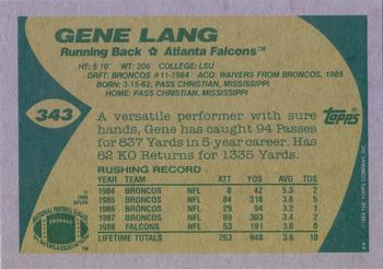 1989 Topps #343 Gene Lang Back