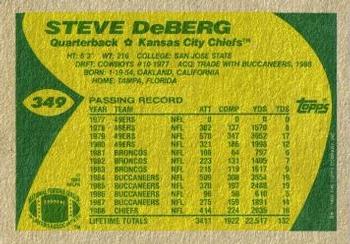 1989 Topps #349 Steve DeBerg Back