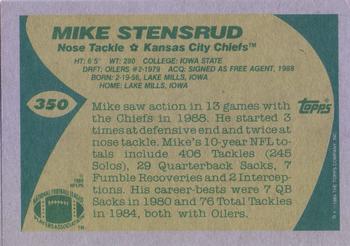 1989 Topps #350 Mike Stensrud Back