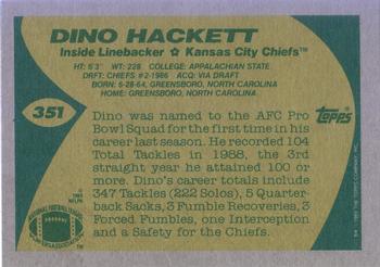 1989 Topps #351 Dino Hackett Back