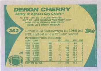 1989 Topps #352 Deron Cherry Back