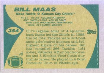 1989 Topps #354 Bill Maas Back