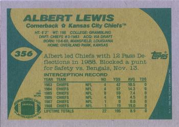 1989 Topps #356 Albert Lewis Back