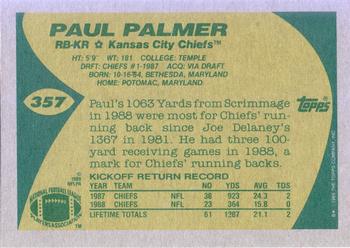 1989 Topps #357 Paul Palmer Back