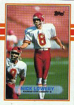 1989 Topps #358 Nick Lowery Front