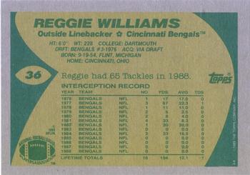 1989 Topps #36 Reggie Williams Back