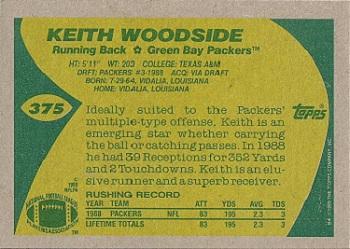 1989 Topps #375 Keith Woodside Back