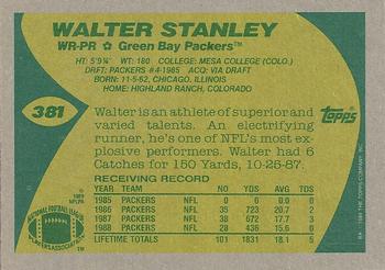 1989 Topps #381 Walter Stanley Back