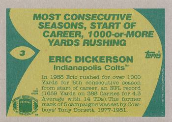 1989 Topps #3 Eric Dickerson Back