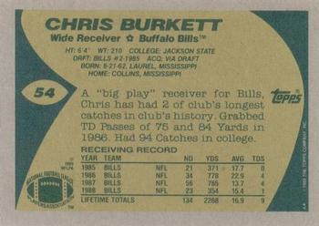 1989 Topps #54 Chris Burkett Back