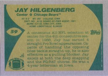 1989 Topps #59 Jay Hilgenberg Back