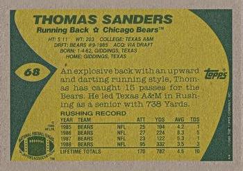 1989 Topps #68 Thomas Sanders Back