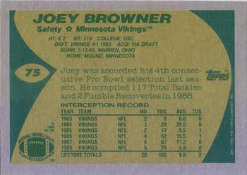 1989 Topps #75 Joey Browner Back