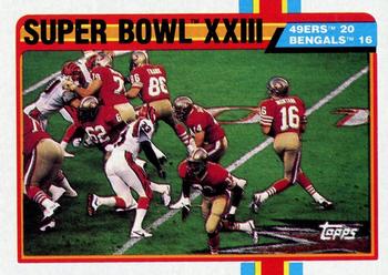 1989 Topps #1 Super Bowl XXIII Front