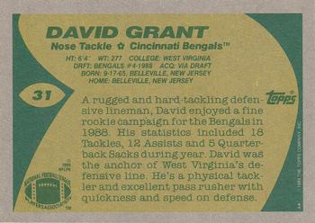 1989 Topps #31 David Grant Back