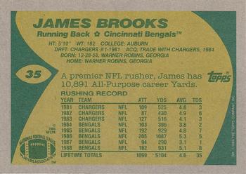 1989 Topps #35 James Brooks Back