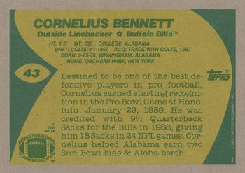 1989 Topps #43 Cornelius Bennett Back